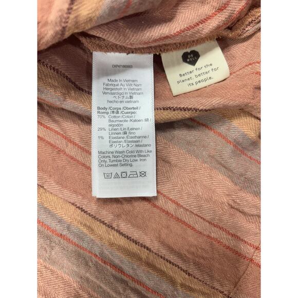 Madewell NWT Stripe Stretch Cotton & Linen Camp Shirt Size 1X & 2X MSRP $79.50 - Picture 6 of 6